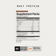 Momentous Whey Protein Supplement Facts, Chocolate Flavor, 25 servings, serving size 1 scoop 26.4g, 90 calories, 20g protein, 2g carbohydrate, calcium 100mg, sodium 160mg, potassium 150mg, grass fed whey protein isolate 23.4g and ProHydrolase 200mg, other ingredients natural flavors, cocoa, salt, monk fruit extract and stevia, contains milk, NSF Certified Sport, Momentous Whey Protein Signature Spec. (403 chars)