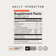 Momentous Daily Hydration Supplement Facts, Blood Orange Flavor, 30 Packets, serving size 1 packet 4.1g, 15 calories, total carbohydrate 3g, total sugars 1g including 1g added sugars, chloride from Hawaiian Red Sea Salt 150mg, sodium from Hawaiian Red Sea Salt 100mg, potassium as potassium citrate 50mg, organic cane sugar 1g, organic honey powder 1g, other ingredients natural blood orange flavor, citric acid and Reb M, The Momentous Standard, NSF Certified Sport, gluten free, GMO free. (490 chars)