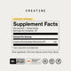 Momentous Creatine supplement facts, Lemon Flavor, 30 servings. Serving Size: 1 Scoop (6.5g), Servings Per Container: 30. Amount Per Serving: Creatine Monohydrate (Momentous) 5g, Daily Value not established. Other Ingredients: Citric Acid, Natural Lemon Flavor, Stevia. Certifications: NSF Certified Sport, Momentous Signature Spec, GMO Free, Gluten Free, Vegan.