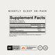 Momentous Nightly Sleep 30-Pack Supplement Facts, serving size 3 capsules, 30 servings per container, magnesium as magnesium bisglycinate 200mg, L-theanine 200mg, apigenin from grapefruit 50mg, other ingredients hypromellose capsule, rice flour, magnesium stearate and silica, NSF Certified Sport, The Momentous Standard, gluten free, GMO free. (344 chars)