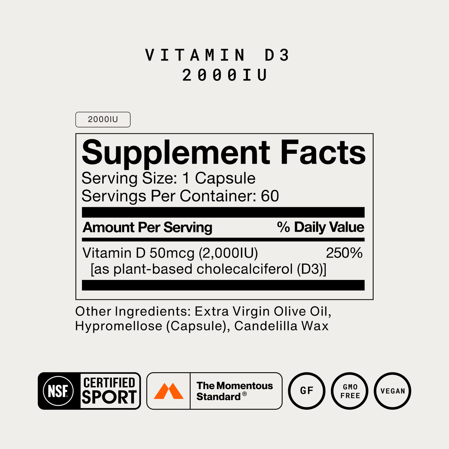 Supplement Facts label graphic. Text: 