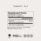 A Supplement Facts panel for Tongkat Ali is shown on a white background. Text on the image reads: “TONGKAT ALI” “Supplement Facts” “Serving Size: 2 Capsule” “Servings Per Container: 30” “Amount Per Serving” “Tongkat Ali (Eurycoma Longifolia) Root 400mg*” “* Daily Value not established.” “Other Ingredients: Rice Flour, Hypromellose, Magnesium Stearate, Silica” Logos shown: “Informed Sport” “TMS The Momentous Standard™” “GF Gluten Free” “GMO Free” “Vegan”