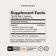 Momentous Turmeric Supplement Facts, 30 servings, serving size 2 capsules, Meriva 1,000mg, turmeric Curcuma longa rhizomes standardized to 18 percent curcuminoids, extract with sunflower lecithin, other ingredients rice flour, hypromellose capsule, magnesium stearate and silica, NSF Certified Sport, The Momentous Standard, gluten free, GMO free. (347 chars)