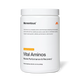 White container labeled “Momentous Vital Aminos – Muscle Performance & Recovery†.” Text notes it is a complete amino acid formula containing all nine essential amino acids plus four additional amino acids to support muscle growth, athletic performance, and recovery. Tropical Punch flavor. Net weight 12.17 oz (345 g).