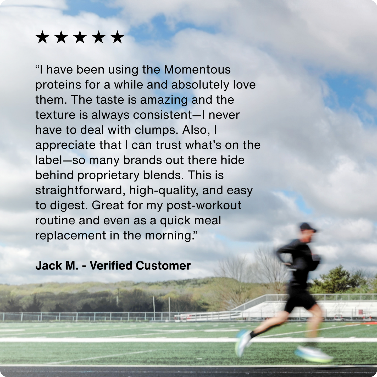 Verified customer Jack M. gives us a review of why he loves whey protein from Momentous.