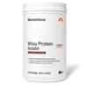 Momentous Whey Protein Isolate tub, Chocolate Flavor, 25 Servings, front-facing product shot. Label reads 