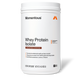 Momentous Whey Protein Isolate tub, Chocolate Flavor, 25 Servings, front-facing product shot. Label reads 