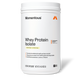 Momentous Whey Protein Isolate tub, Vanilla Flavor, 25 Servings, front-facing product shot. Label reads 