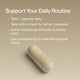 Capsule on a neutral background with text: “Support Your Daily Routine: Take 1 capsule daily. Take with a meal for better tolerance. Avoid competing minerals (calcium, iron). Use consistently to maintain optimal levels.”