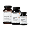 Momentous Omega-3, 60 softgels, supports brain, joint and heart health, 1600mg EPA and DHA in balanced 1 to 1 ratio, natural triglyceride form for optimal absorption; Essential Multi, 120 capsules, supports daily foundational health, bioavailable formula of vitamins, minerals, and phytonutrients; Magnesium Malate, 60 capsules, promotes muscle function and recovery, helps reduce exercise-induced physical fatigue. The Momentous Standard Signature Spec, NSF Certified Sport. (475 chars)