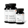 Momentous Tongkat Ali in two bottles, 60 capsules, supports healthy hormone levels, helps the body adapt to everyday stress, natural, plant-based root powder, Informed Sport; beside Zinc, 60 capsules, supports immune health and hormone function, highly bioavailable picolinate form, NSF Certified Sport. (303 chars)